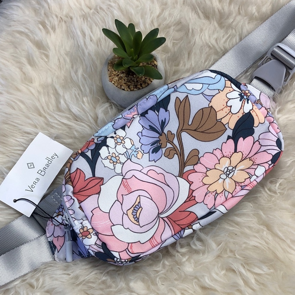 VeraBradley ALOHA BLOOMS Essential MINI BELT BAG 7”x4” Inside Zip Pocket NWT
